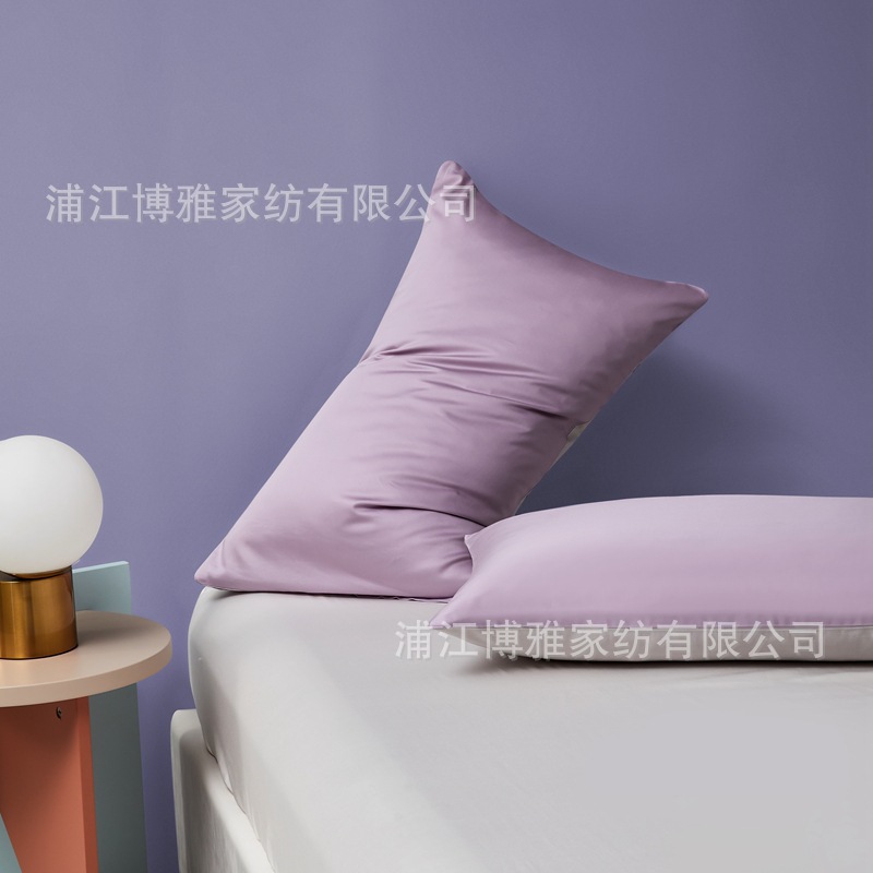New Product 2022 Light Luxury Pair Pillowcase, 60-count long-staple cotton AB panel design, double-piece universal pillowcase wholesale pic 13