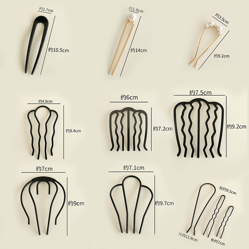 The iron hairpin and hairpin set can be DIY. The acrylic iron hairpin and hairpin set imitates pearl hairpin pic 2