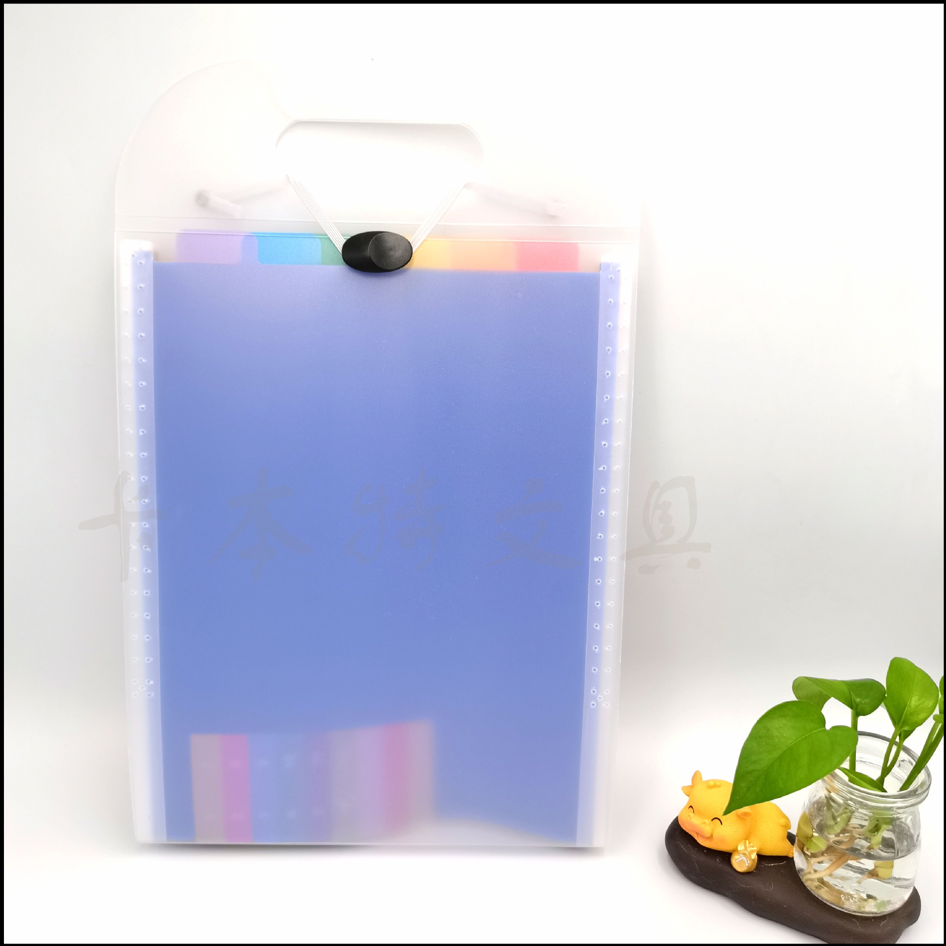 磨砂透明风琴包13层竖款A4票据资料包绑带竖款文件收纳包文件夹详情2