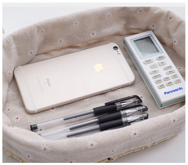 草编收纳筐桌面布艺收纳盒零食玩具化妆品收纳篮钥匙杂物收纳篮子详情13