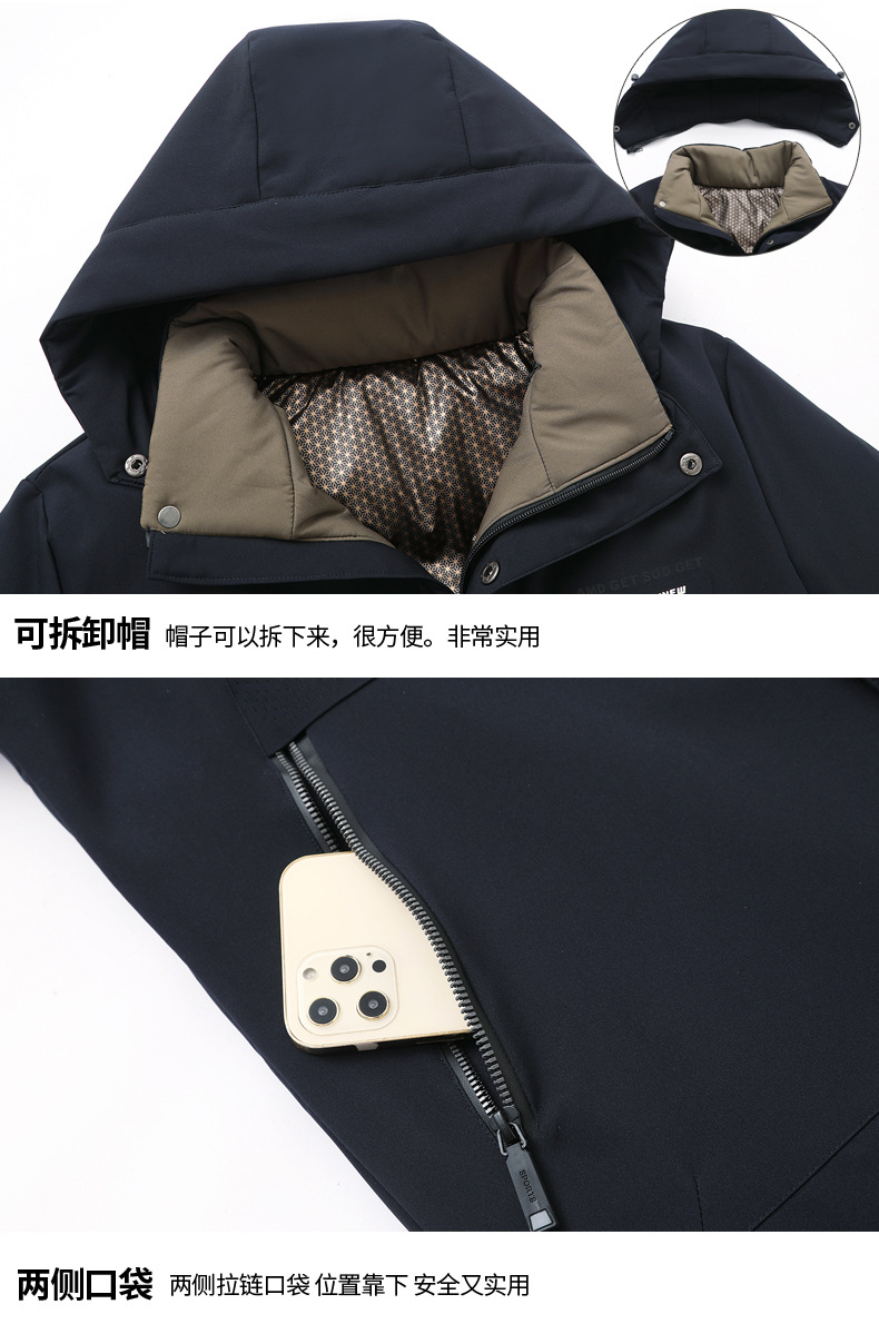 冬季外套男士加厚棉袄保暖商务休闲羽绒棉衣中长款棉服冬装爸爸装详情18