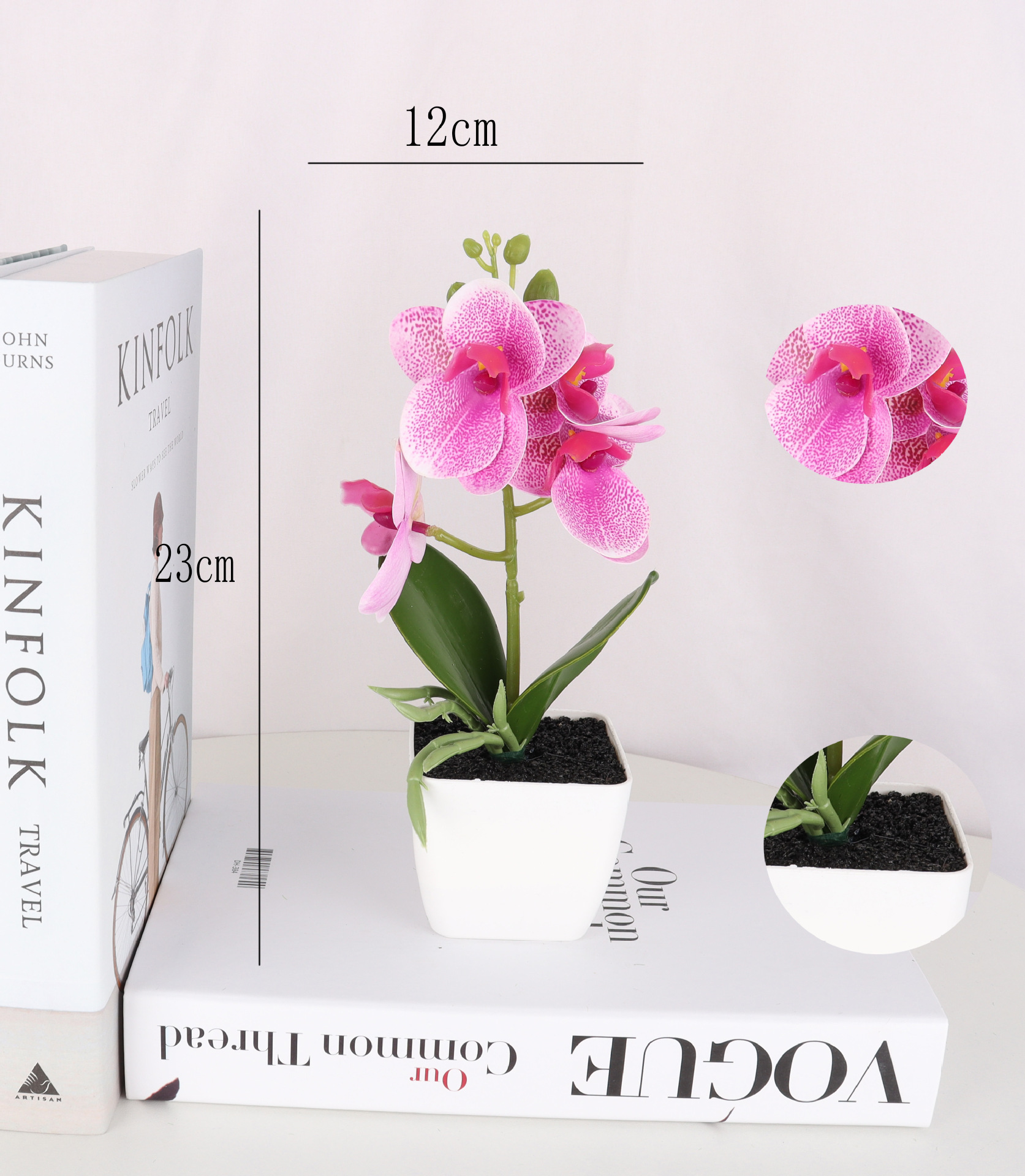 4-head artificial Phalaenopsis potted plants/artificial bonsai/artificial flower creative indoor small ornaments/Direct sales from Amazon factory pic 5