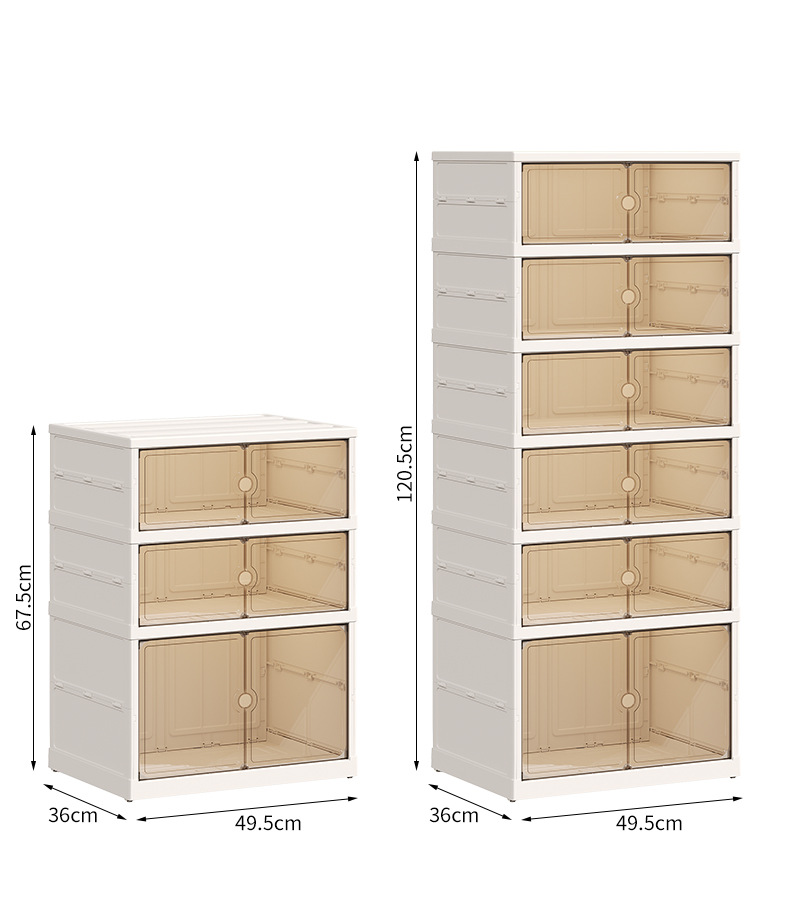 Household large-capacity sneaker storage box, dust-proof shoe cabinet, no installation required, foldable transparent folding shoe box for storing shoes pic 15