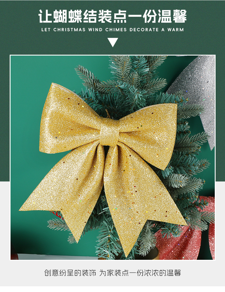 New Christmas bow pendants from the original manufacturer, creative Christmas tree bow decorative pendants, Christmas window decorations pic 2