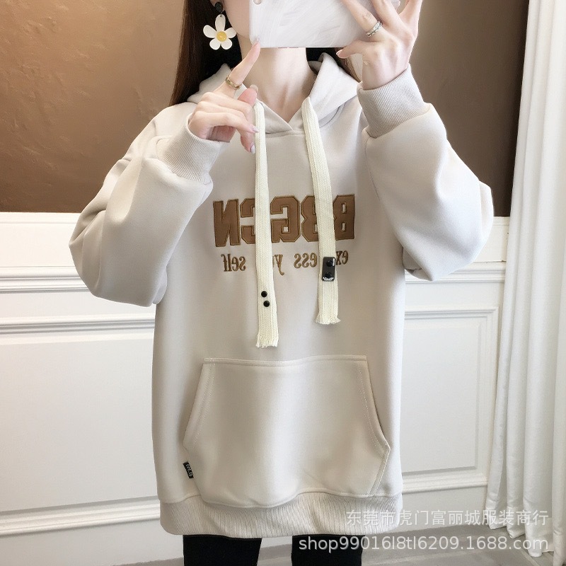 新款女士卫衣2023春季韩版设计感时尚小众圆领宽松女装休闲上衣详情9