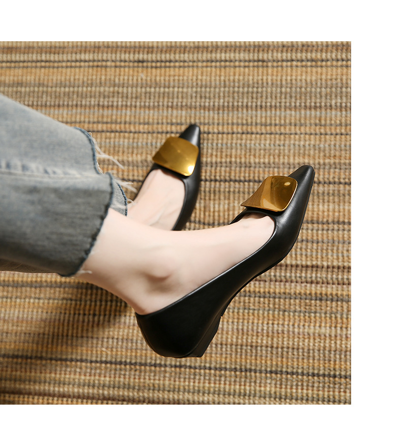 网红法式低跟单鞋女新款气质方扣软皮不磨脚平底鞋百搭浅口女鞋子详情19