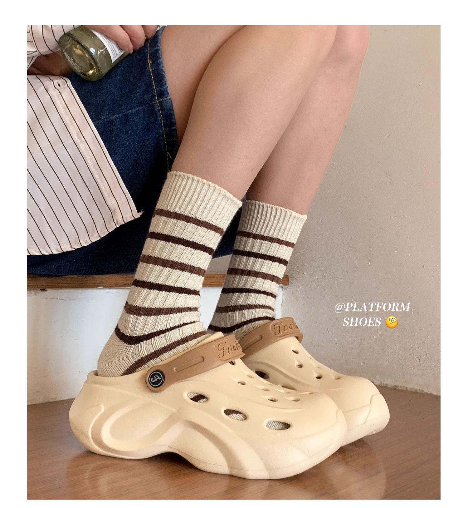 洞洞鞋女士夏季外穿ins潮流可爱凉鞋2024新款厚底防滑踩屎感拖鞋详情13