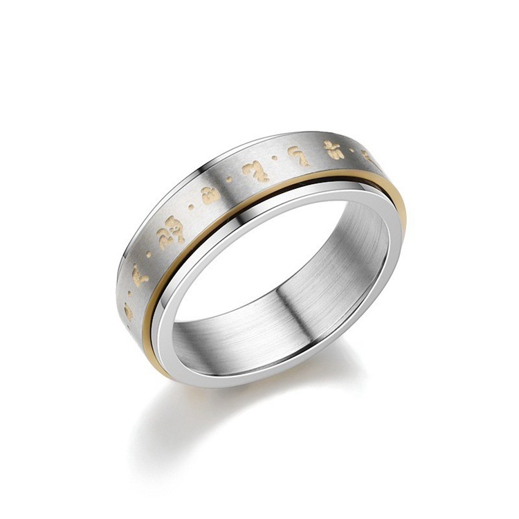 Cross-border Amazon bestseller titanium steel rotating ring, star and moon stress-relieving and anti-anxiety ring, European and American accessories/Chinese trend products pic 14