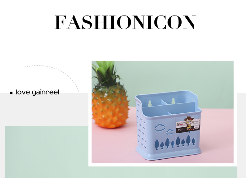 Supply of cartoon four-grid 筷笼 chopstick holder plastic thickened Nordic multi-functional chopstick cage for home and commercial use pic 17