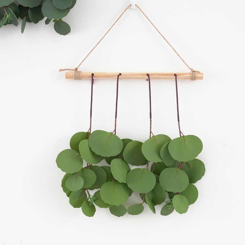 Nordic-style 3D window home decoration, eucalyptus grass, money leaves, eucalyptus leaves, wall hanging simulation plants pic 9
