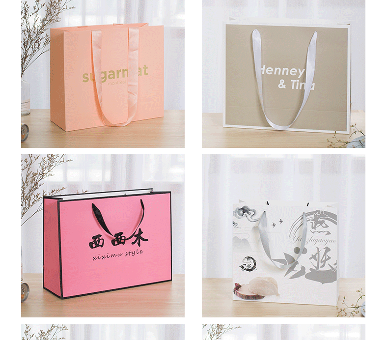 Customized paper bags, white card kraft paper, corporate gift bags, tea and wine bags, clothing handbags, LOGO customization pic 3