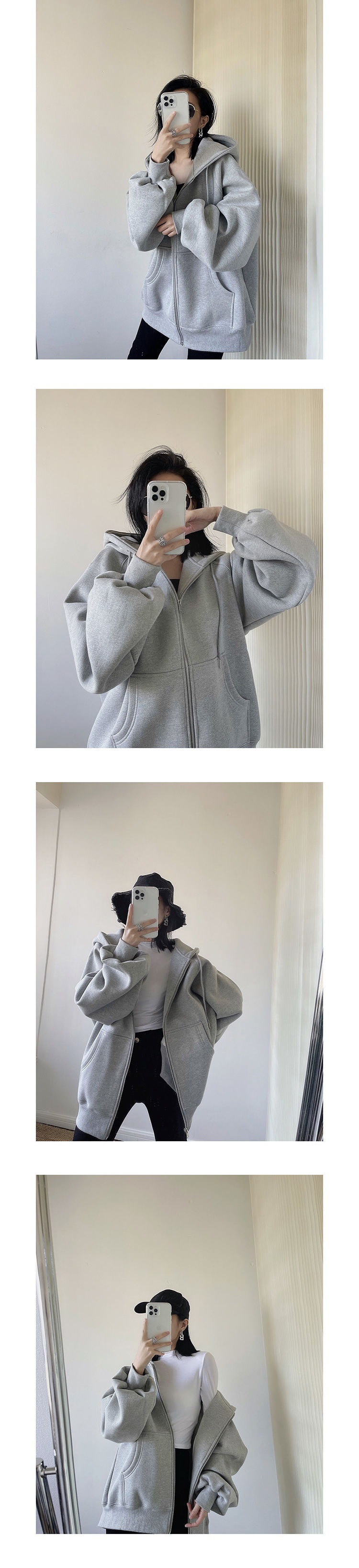 Early autumn design sense, niche high street coat, loose and laid-back style, pink hoodie for women, spring and autumn thin style pic 4