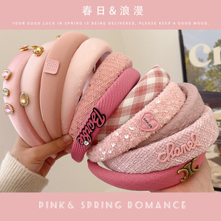 Sky blue hairband for women, 2024 new sponge hairband, high-end feel, wide-edge sponge headband, high top of the head hair accessory for women pic 7