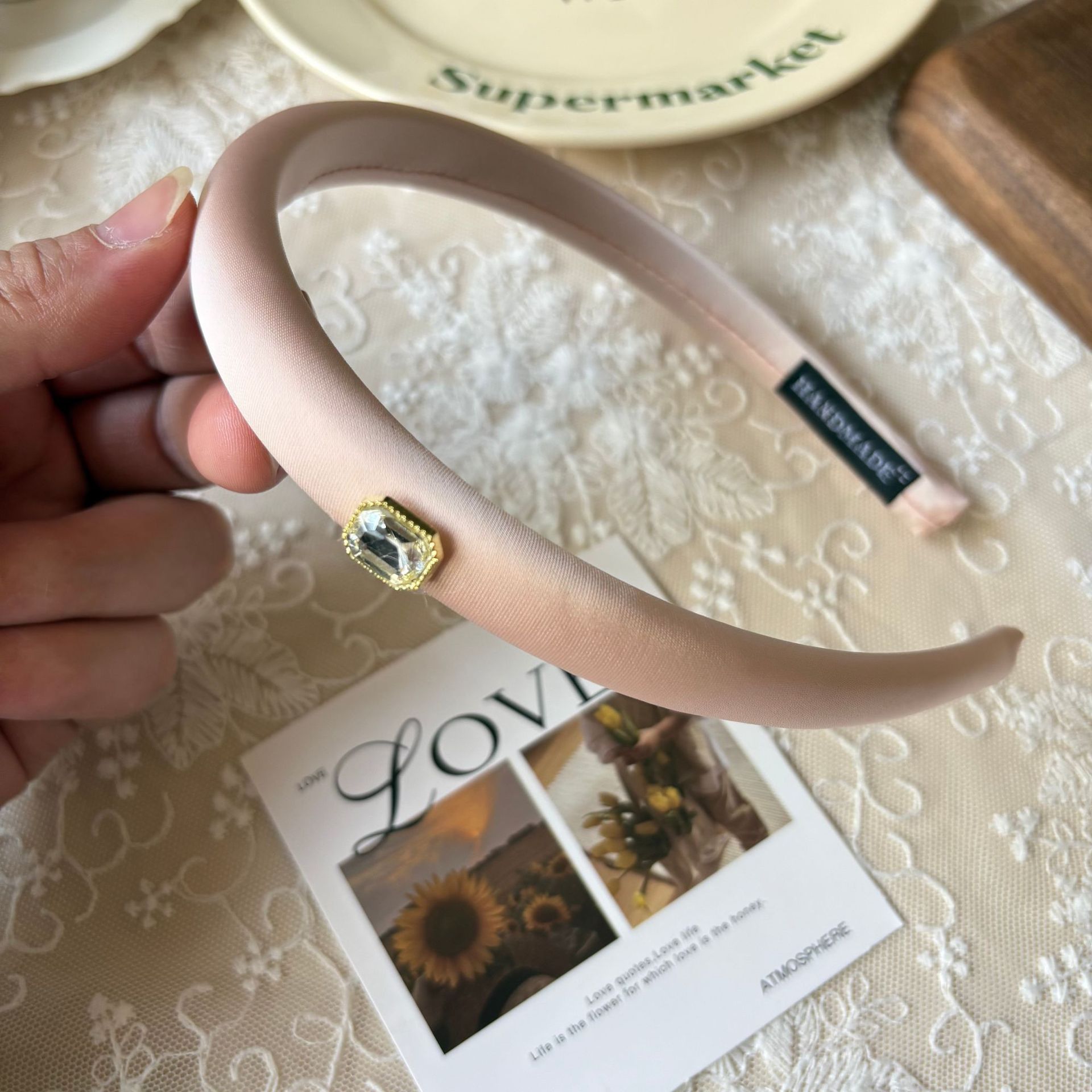 Spring new solid-color satin hair band for women, high head pressure headband, high-end and light luxury hair tie and hairpin headwear pic 29