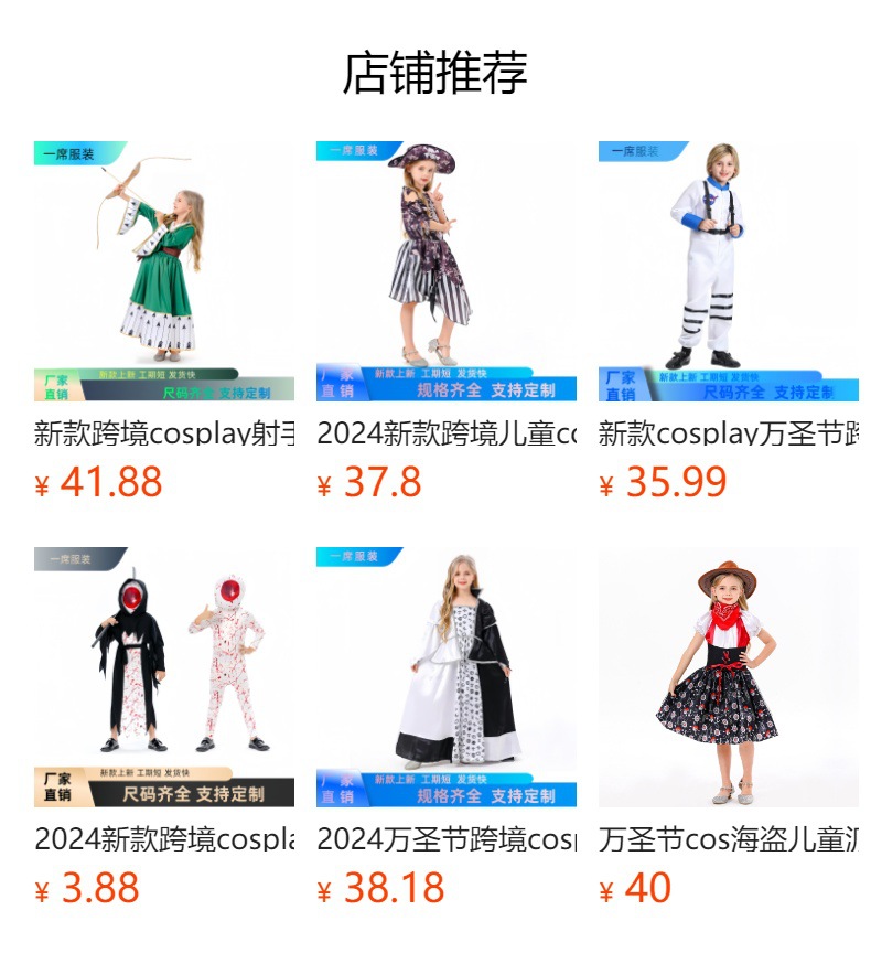 万圣节儿童新款cos女巫骷髅服跨境cosplay服装的衣服女孩公主裙详情10