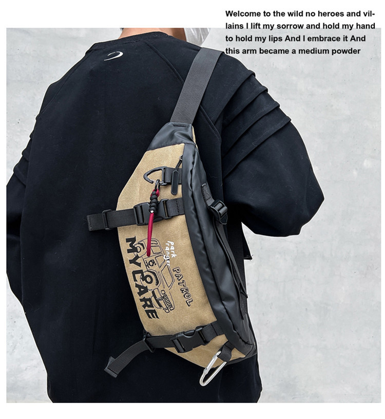 骑行包男士健身休闲斜挎胸包时尚潮流户外旅行小物袋机能便携腰包详情8