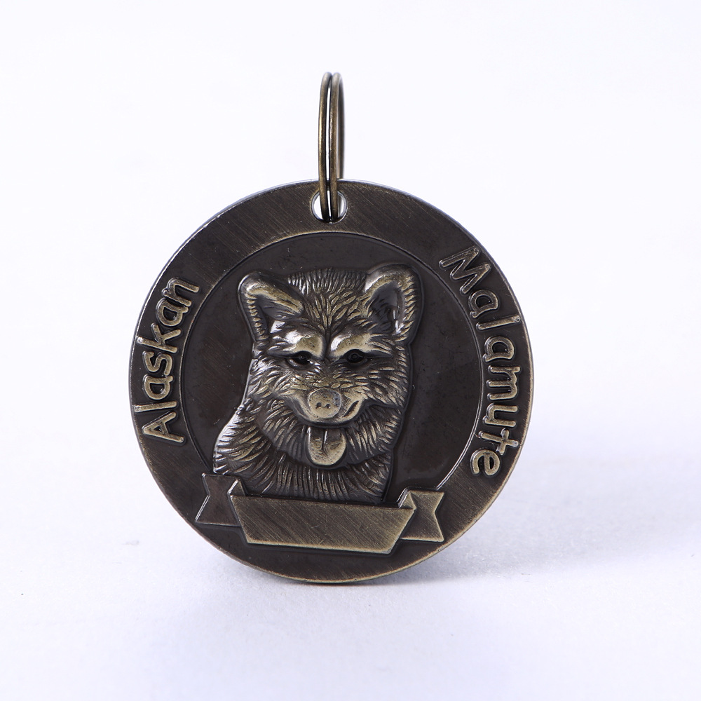 Explosivo retro bronce antiguo pet dog tag pet anti-pérdida de información de identidad procesamiento de la etiqueta grabado láser una pieza de generación pic 16