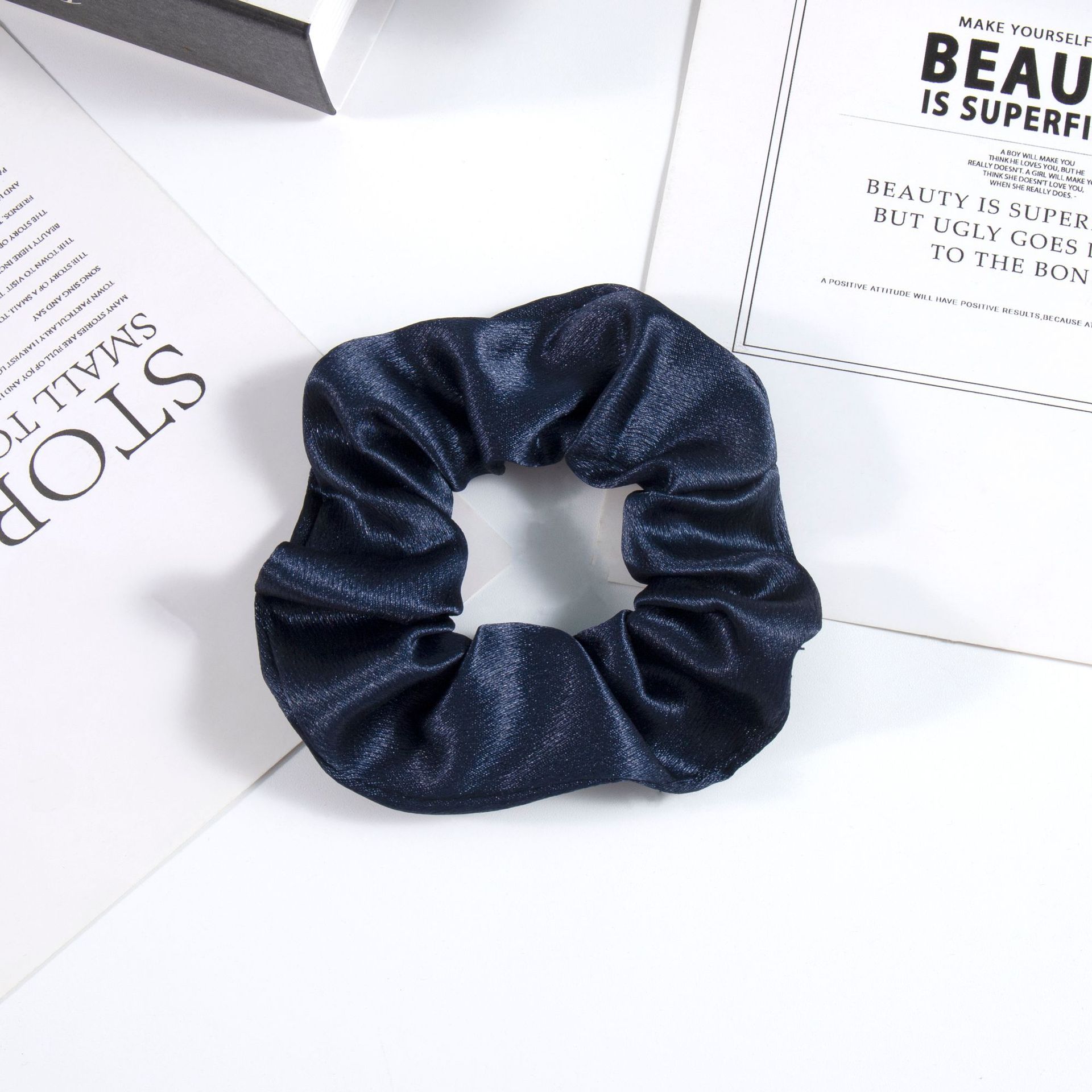 National trend series, retro solid color high-quality large intestine hair band, large intestine ring headwear, large rubber band pic 25