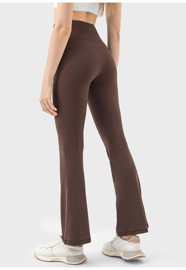 New versatile flared pants for outerwear, fashionable, slimming, elastic high-waisted, hip-lifting, nude yoga pants for women DL204 pic 21