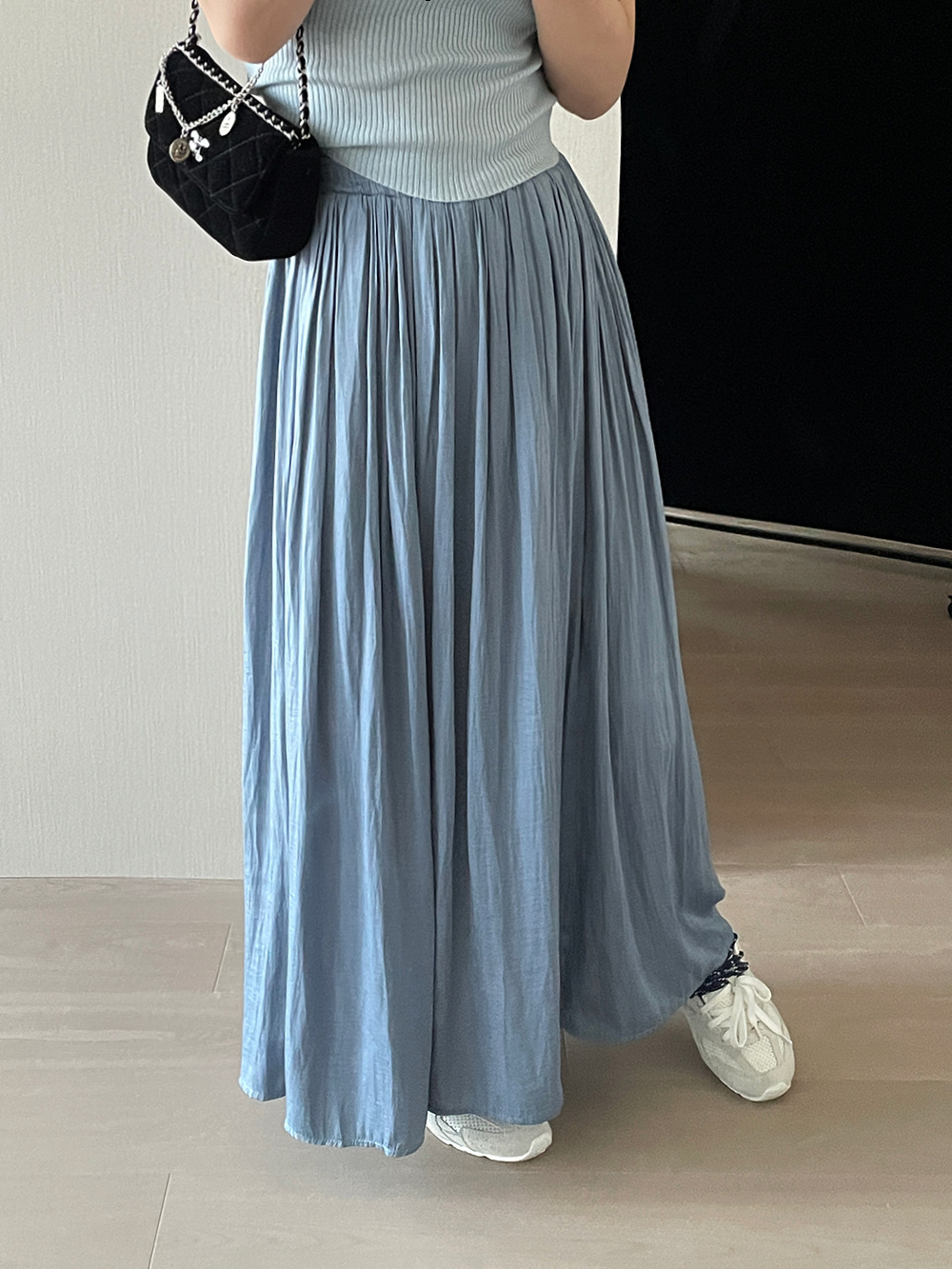 软糯飘逸可甜可盐~子川松紧腰显瘦长裙女2024夏季休闲半身裙e1316详情29
