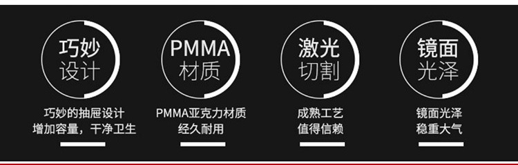 酒店牙具盒亚克力宾馆洗漱用品盒客房耗品纸巾盒托盘遥控盒收纳盒详情3