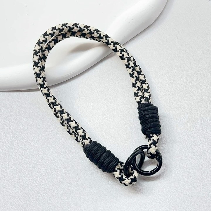 简约ins拼色编织绳短款手机挂绳ccd相机挂件手提挂饰男女腕带双扣详情4