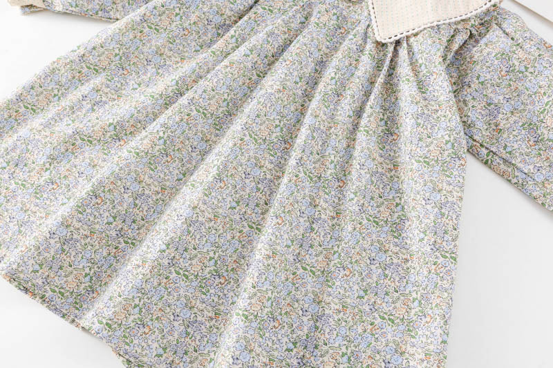 韩国童装女童碎花连衣裙春装洋气儿童娃娃领气质宝宝甜美公主裙子详情22