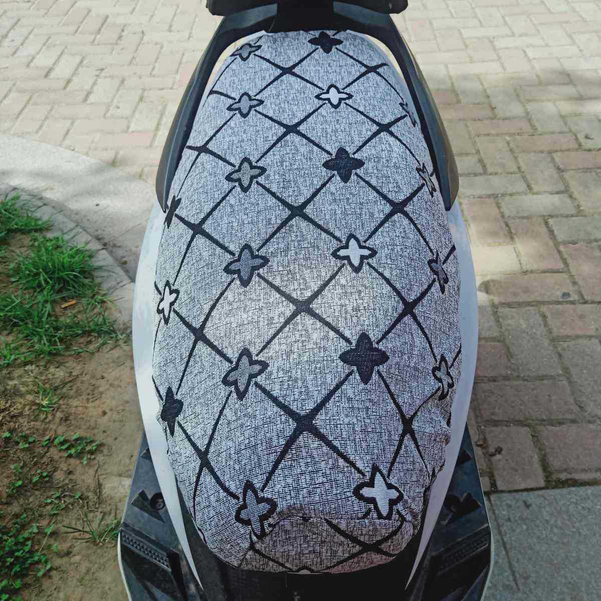 四季通用亚麻布踏板电动车座套防晒耐用电瓶车摩托车电车坐套包邮详情10