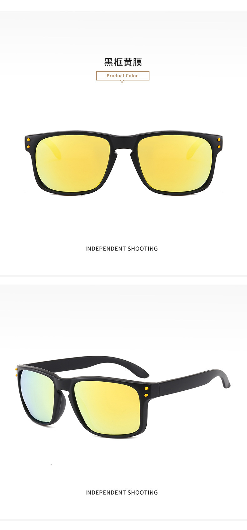 European and American fashion polarized 9102 type sunglasses for both men and women, rivet decoration, essential for outdoor sports and cycling, colorful coated sunglasses, UV-resistant glasses pic 12