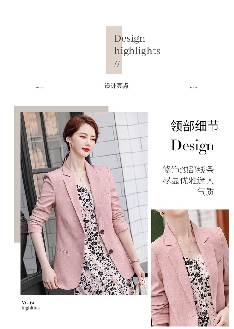 2022年秋季新款韩版时尚气质小西装女式职业装长袖西服外套女修身详情5