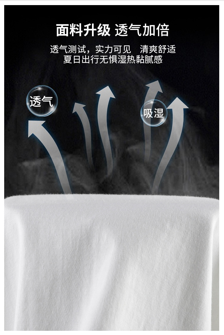 2022 New summer pure cotton short-sleeved T-shirt for men, a trendy brand for junior high school and senior high school students. Loose and versatile for middle school students on Instagram pic 14