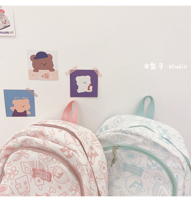 Japanese-style schoolbag for girls, Instagram, niche Harajuku graffiti design backpack, large-capacity backpack for junior high school, senior high school and college students pic 30