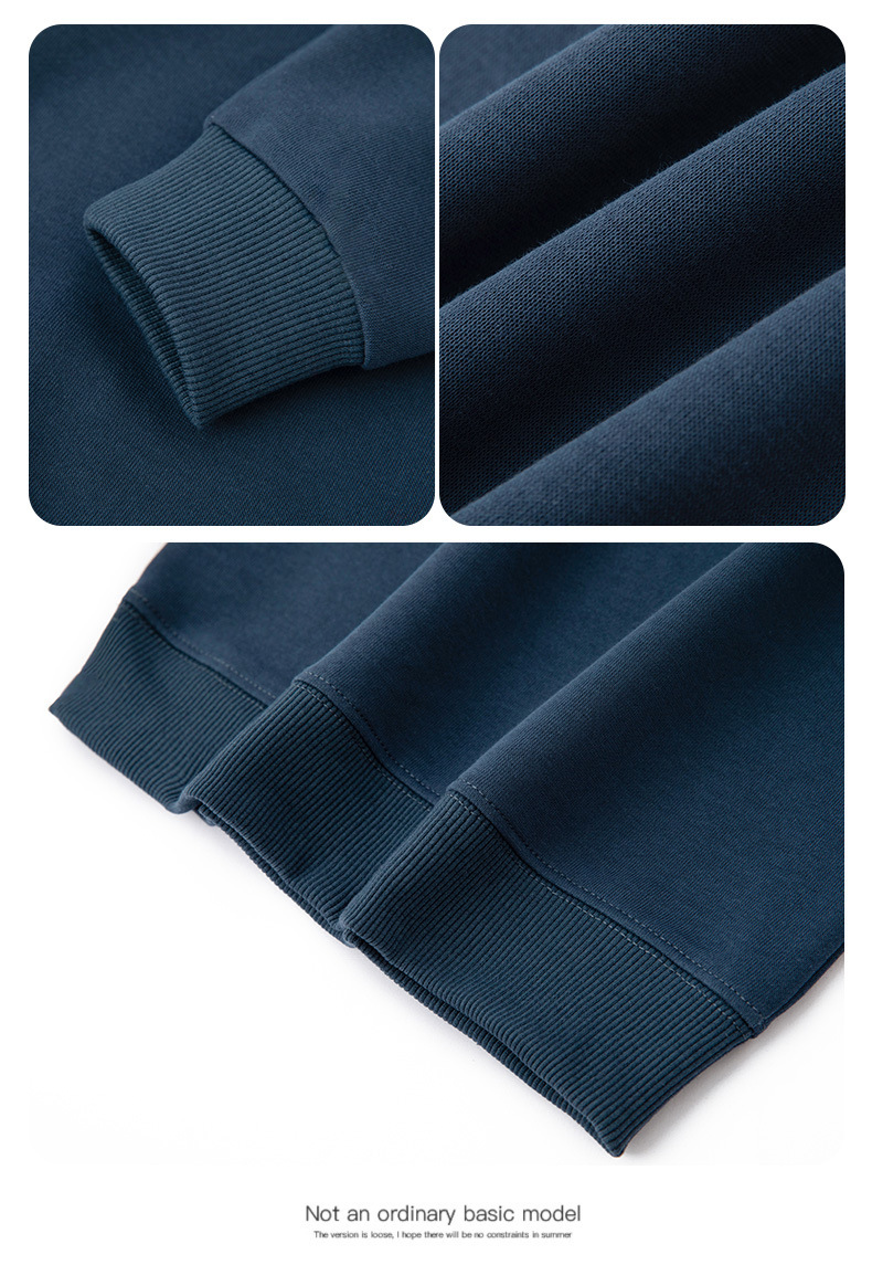 320g华棉纯色圆领落肩儿童卫衣定制男女童潮牌宽松上衣印花打底衫详情11