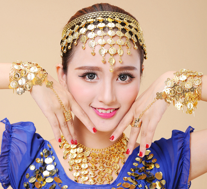 印度舞演出配饰发卡项链头饰耳环头饰首饰肚皮舞蹈服手链饰品发箍详情18