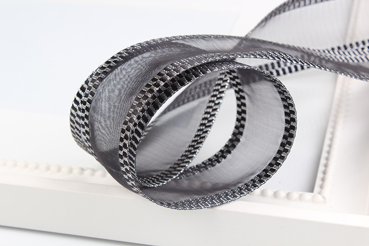Dingxin Ribbon Wholesale: Korean double-sided silver silk snow Ribbon, DIY handmade butterfly decorated ribbon, edge net ribbon pic 10