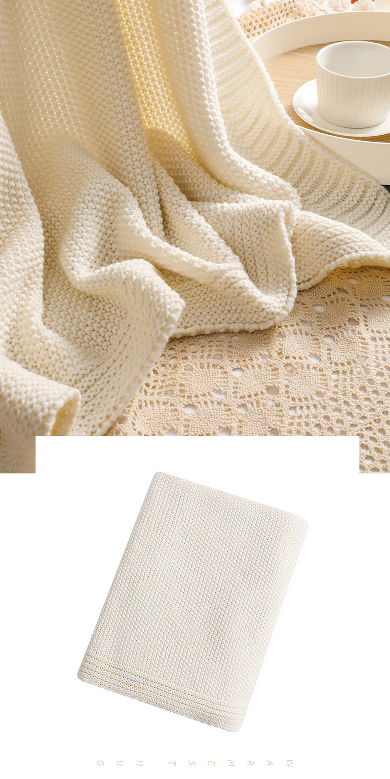 华夫格沙发盖毯针织毯办公室空调午休毯披肩毯休闲毯床盖毯小毛毯详情6