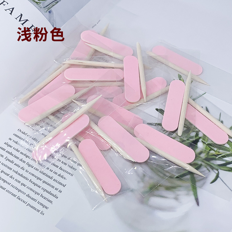 Two-piece portable armor tool set, wooden stick, mini file strip, nail removal tool, colored wood veneer rubbing, shanilak pic 13