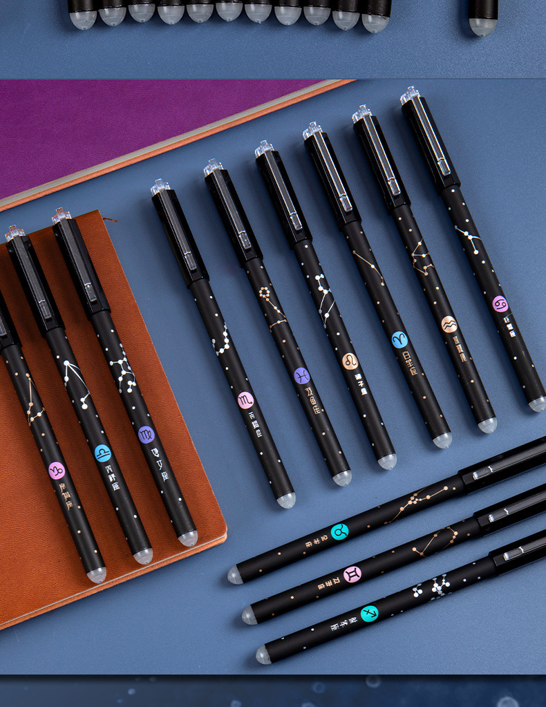 Starry Sky Erasable pen refill, primary school student hot erasable gel pen, 0.5m black Magic Erasable Crystal Blue Easy Erasable pic 12