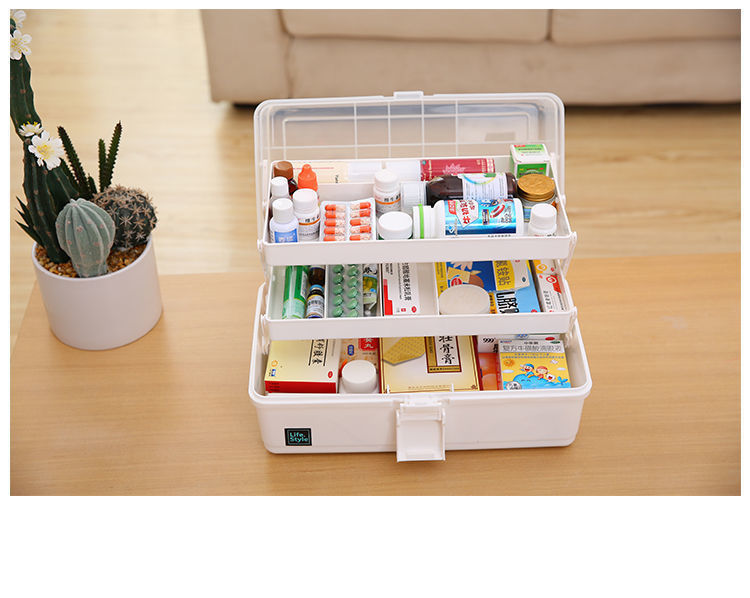 Household medicine classification storage box, medicine box, multi-layer large-capacity portable medical emergency standby medicine box, family size pic 14