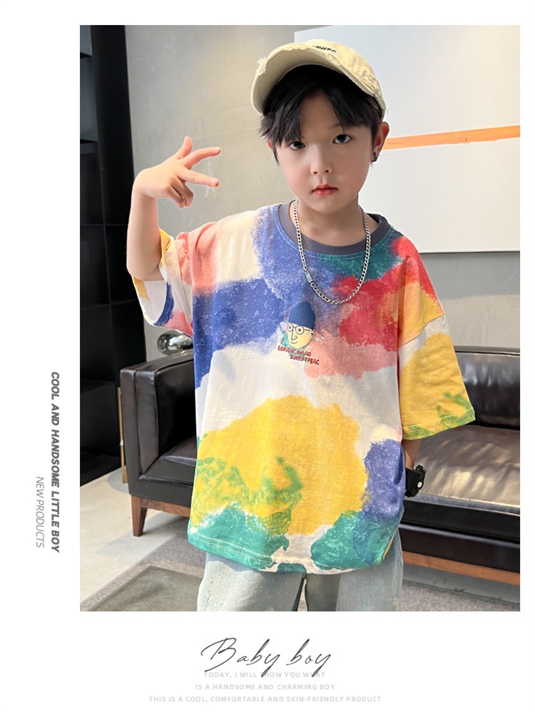 儿童装男童夏装T恤纯棉短袖2024新款中大童夏季男孩夏款潮牌上衣t详情7