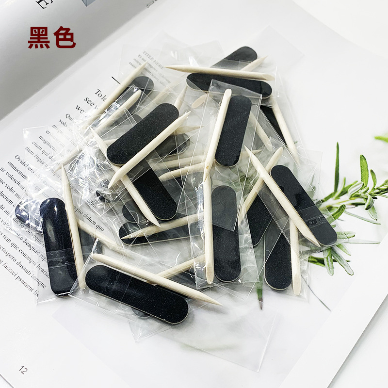 Two-piece portable armor tool set, wooden stick, mini file strip, nail removal tool, colored wood veneer rubbing, shanilak pic 8