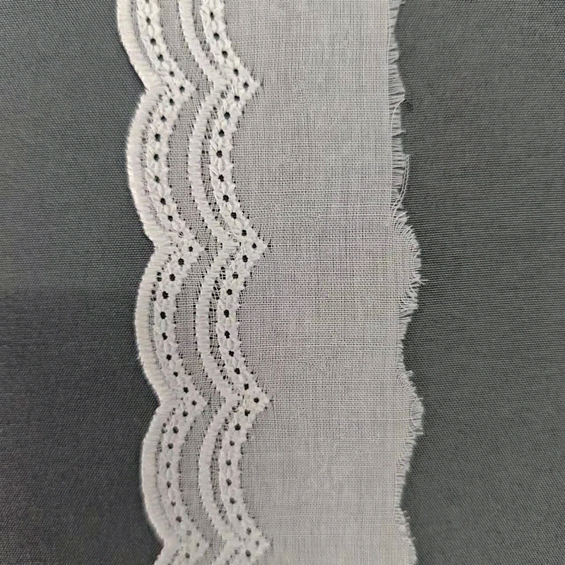 Wholesale of cotton embroidered lace, hollowed-out lace, embroidered skirt hem, clothing accessories, milk silk, perforated, barcode 2.5 pic 47