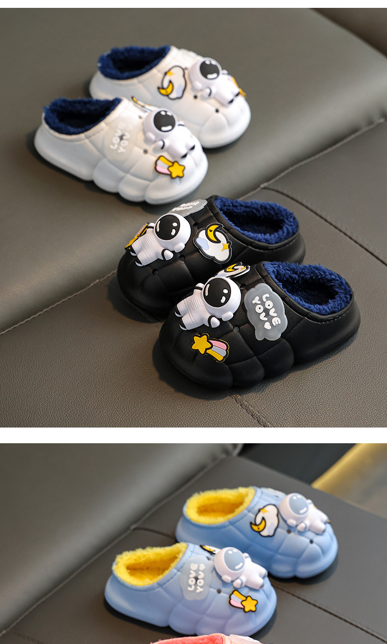 儿童棉拖鞋男童冬女童小孩婴幼儿室内居家宝宝防滑毛毛包跟棉鞋冬详情16