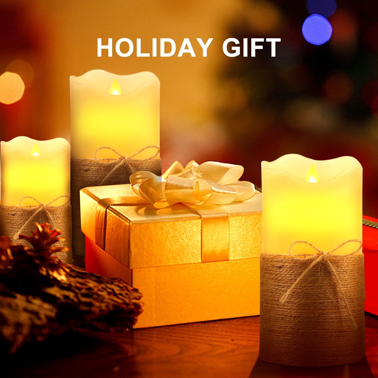 Three-piece set of simulated swinging flame led candles, remote control electronic candles, decorative handicrafts and ornaments pic 10