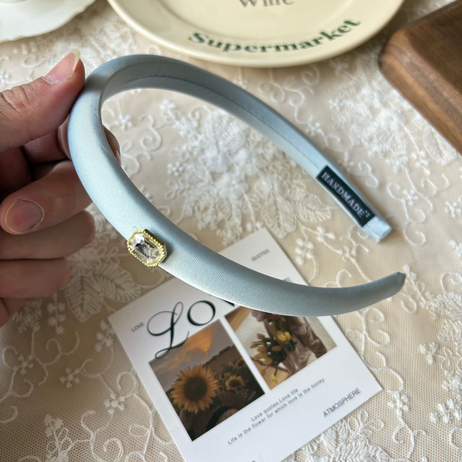 Spring new solid-color satin hair band for women, high head pressure headband, high-end and light luxury hair tie and hairpin headwear pic 26