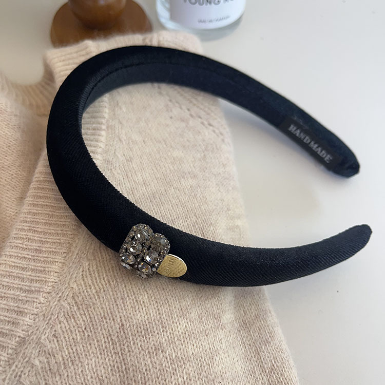 French velvet retro sponge narrow version hair band headband, Korean style, versatile and popular headband, high-end water diamond hair clip pic 14