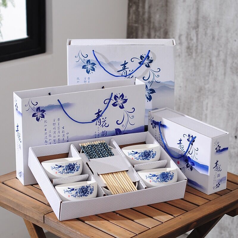Gift bowls and plates, ceramic bowls, tableware gift boxes, small gifts for opening events, wholesale sets of bowls, complimentary sets of bowls and chopsticks pic 10