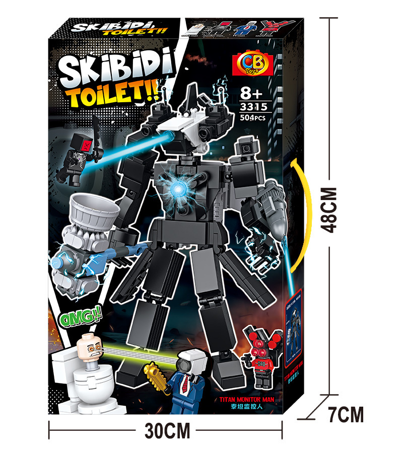 Cross-border compatible lego parodia toilet hombre VS monitor hombre pequeño granular robot puzzle montajes chicos regalos pic 16