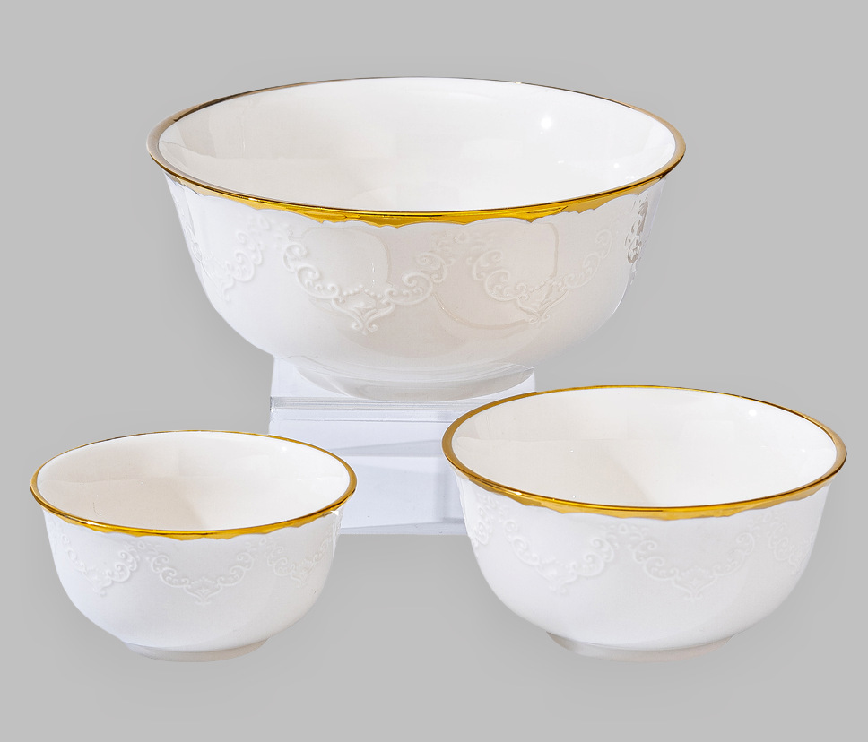 Wholesale of light luxury ceramic tableware sets, high-end gold-plated plates with gold edges pic 3