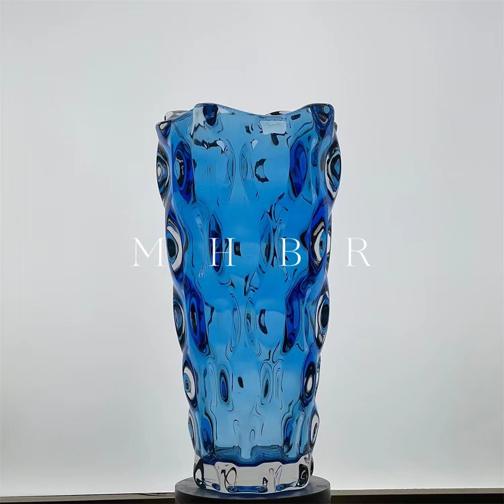Nordic InS-style valley vase, irregular glass vase, high-end home living room decoration flower arrangement pic 8